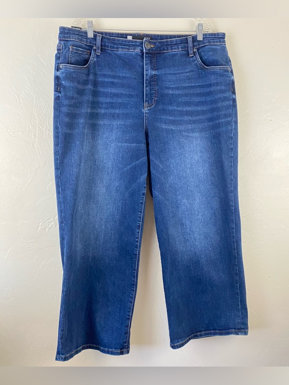 Kut From The Cloth Size 20W Dark Blue High Rise Straight Leg Cotton Denim Jean